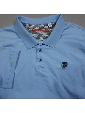 Robert Graham Classic Fit Skull Embroidered Logo Blue Polo Shirt XL